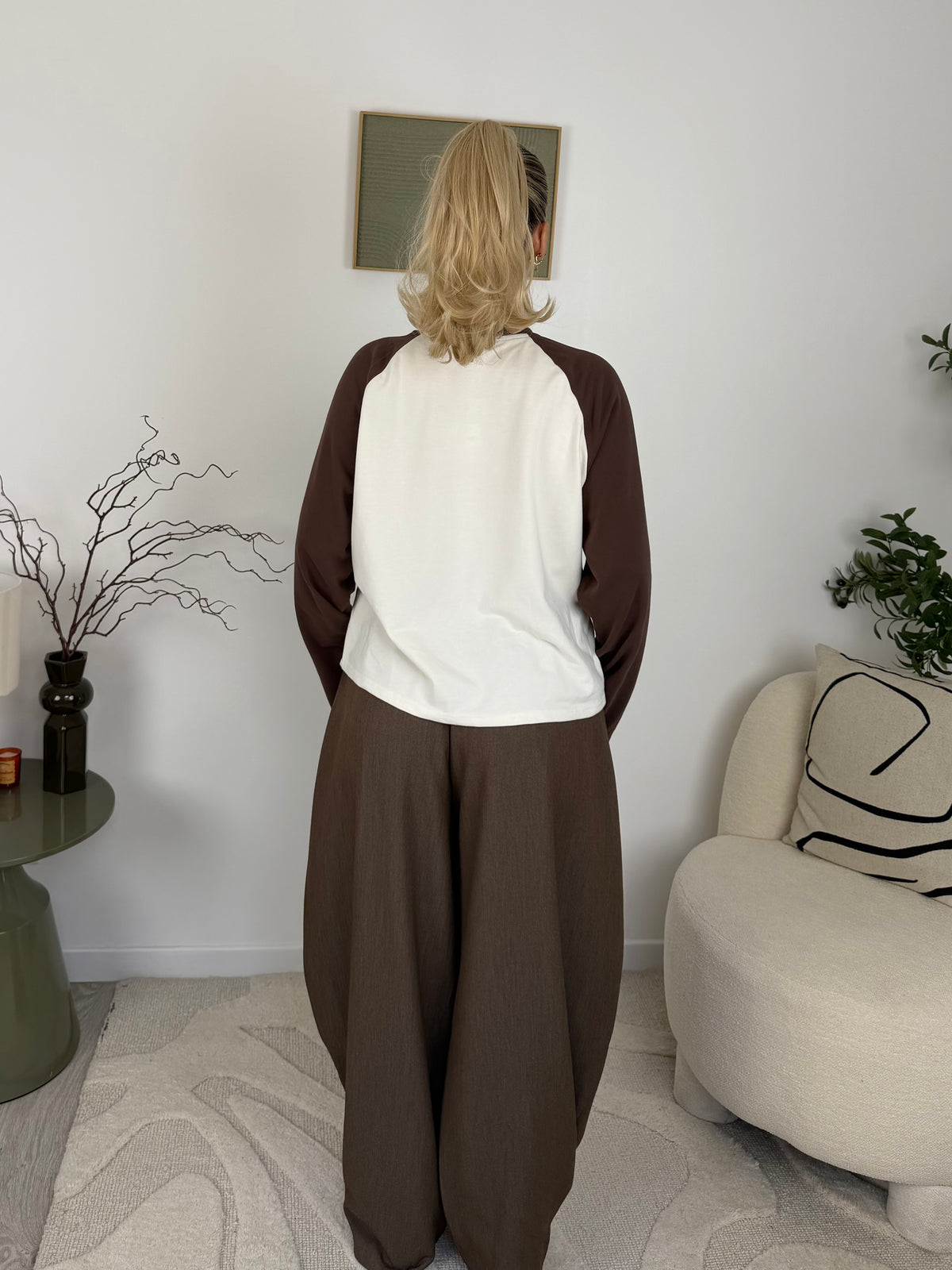 PANTALON LOLA BARREL (bleu/taupe)