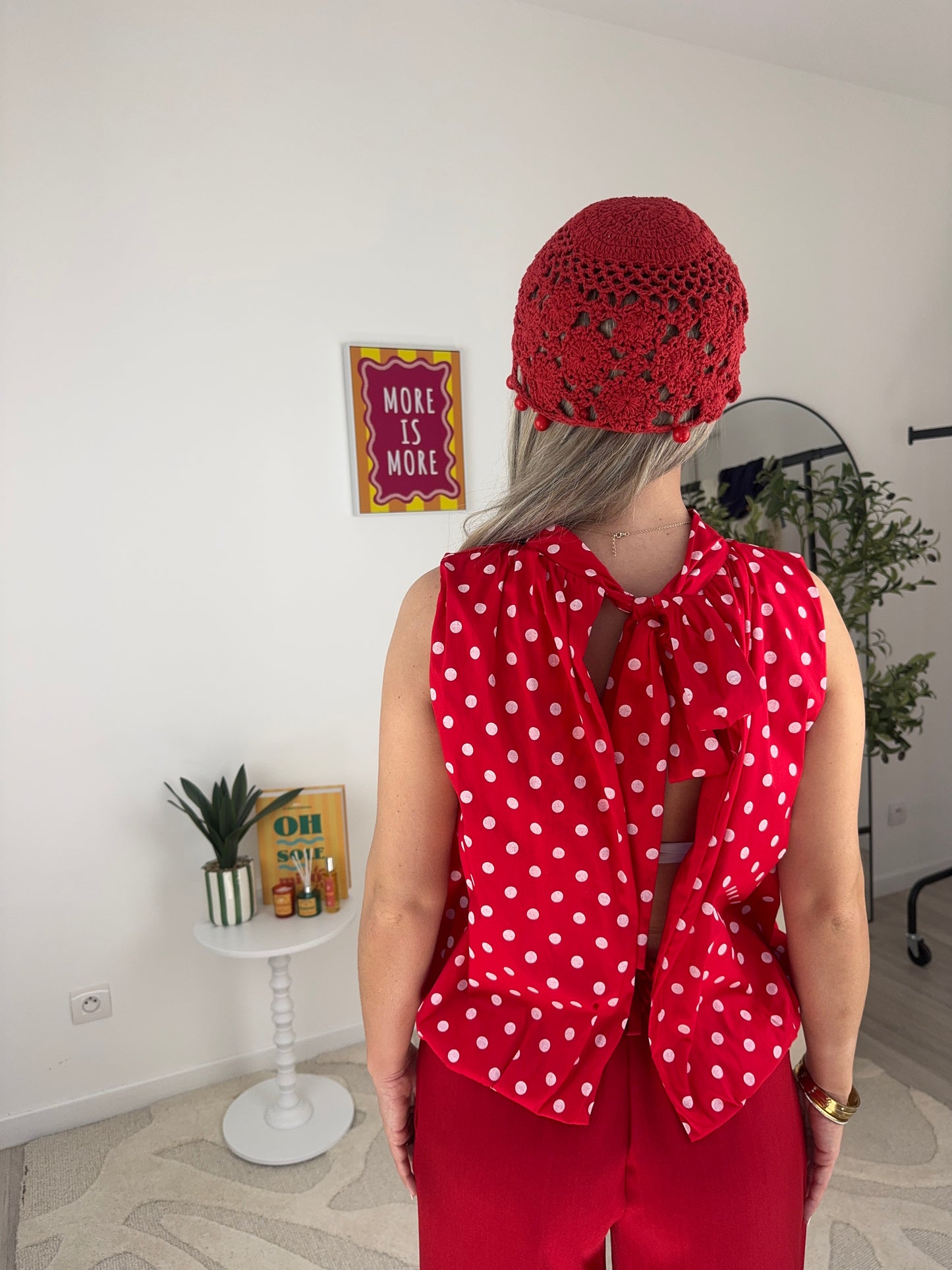 BLOUSE SIHAM (rouge ou pois )