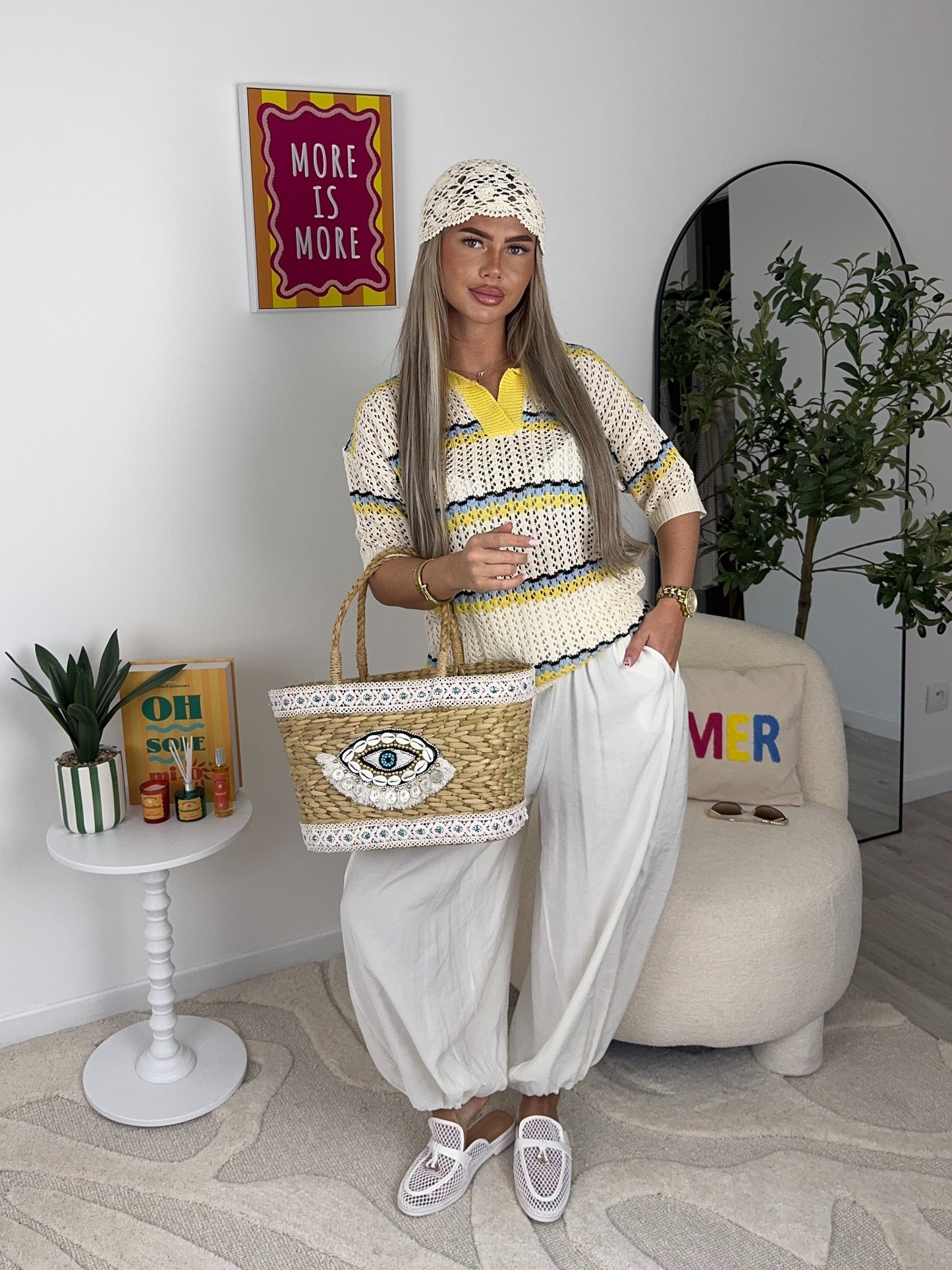 PANTALON MARIA (marron/blanc)