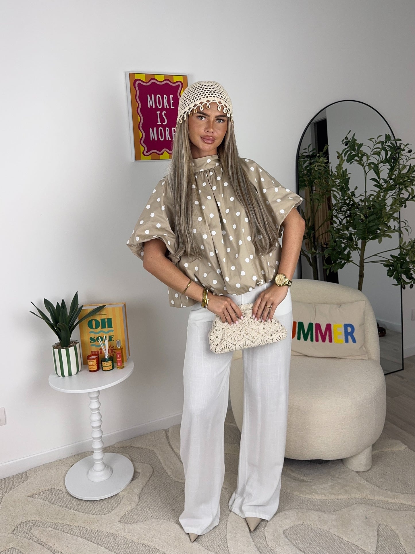 BLOUSE MIA (choco/beige)
