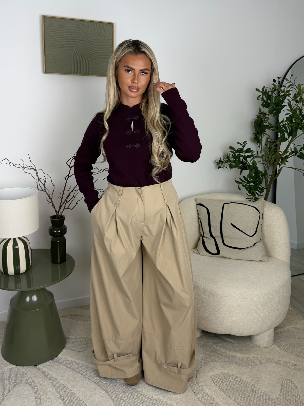 HAUT IRINA (BEIGE/PRUNE)