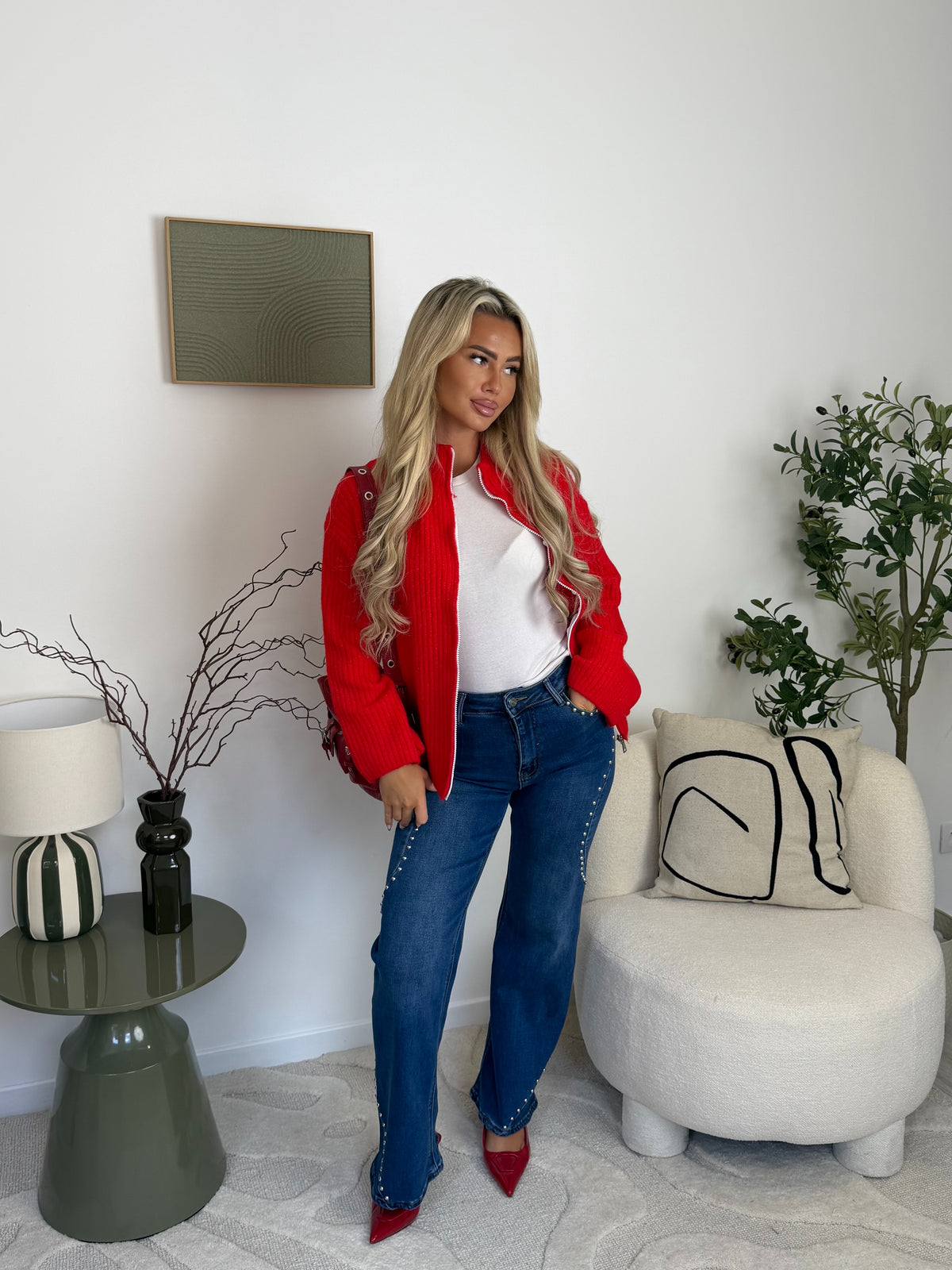 GILET FLAVIE (rouge/jaune/beige)