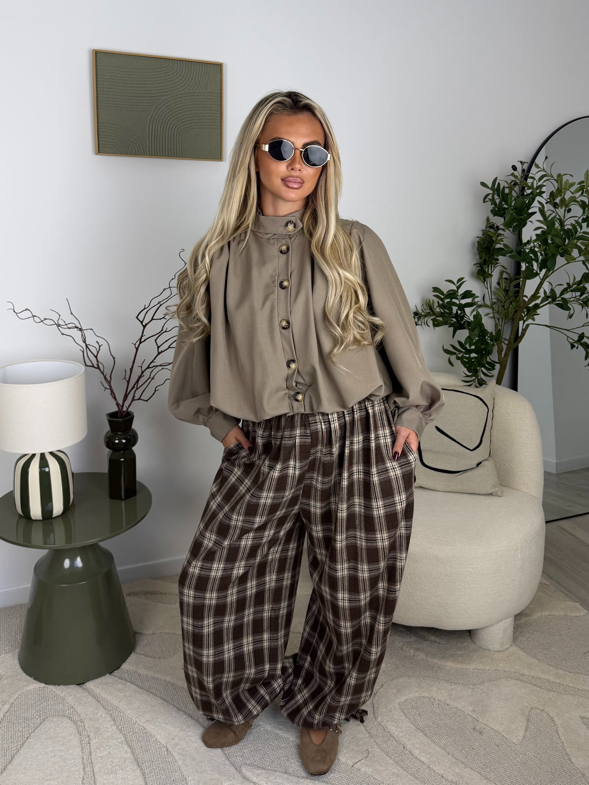 BLOUSE MÉGANE (beige/taupe/prune )