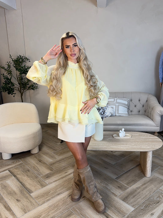 CHEMISIER MEG ( jaune ou blanc )