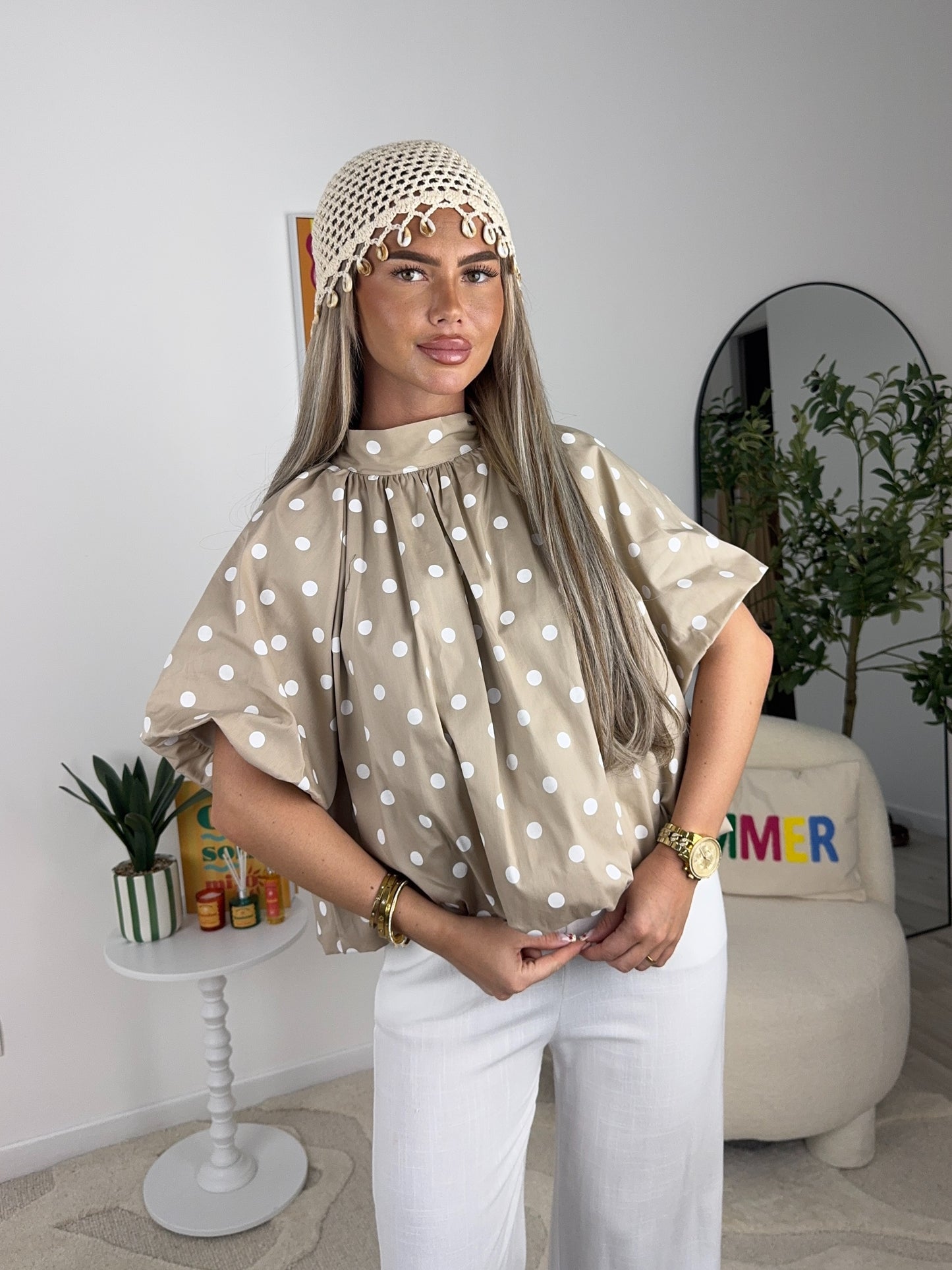 BLOUSE MIA (choco/beige)