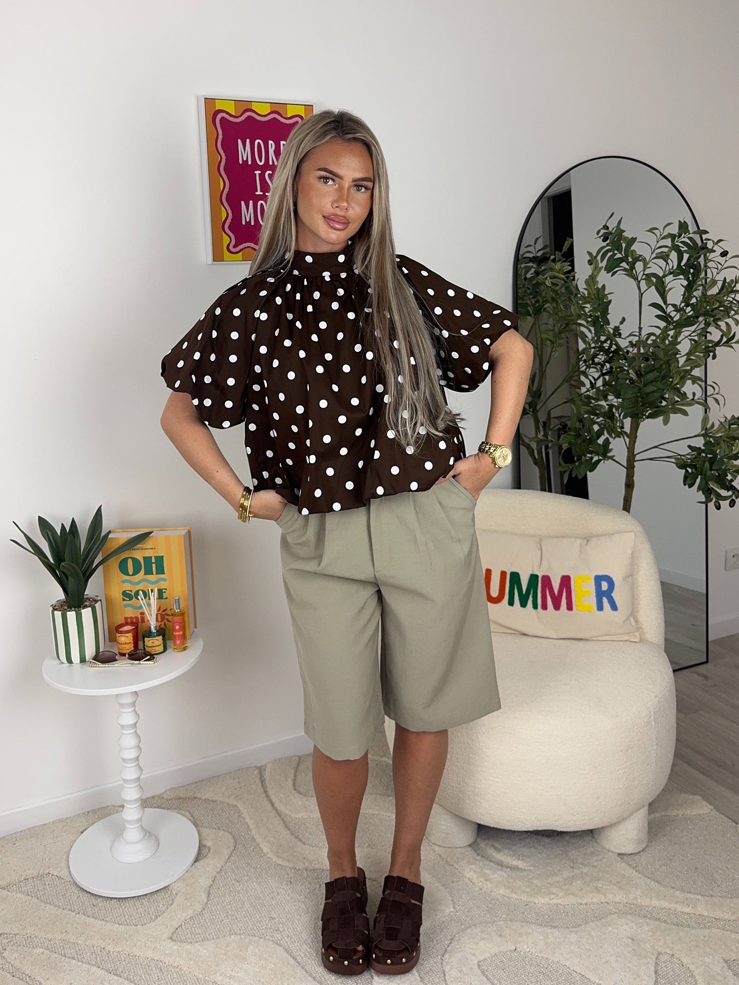BLOUSE MIA (choco/beige)