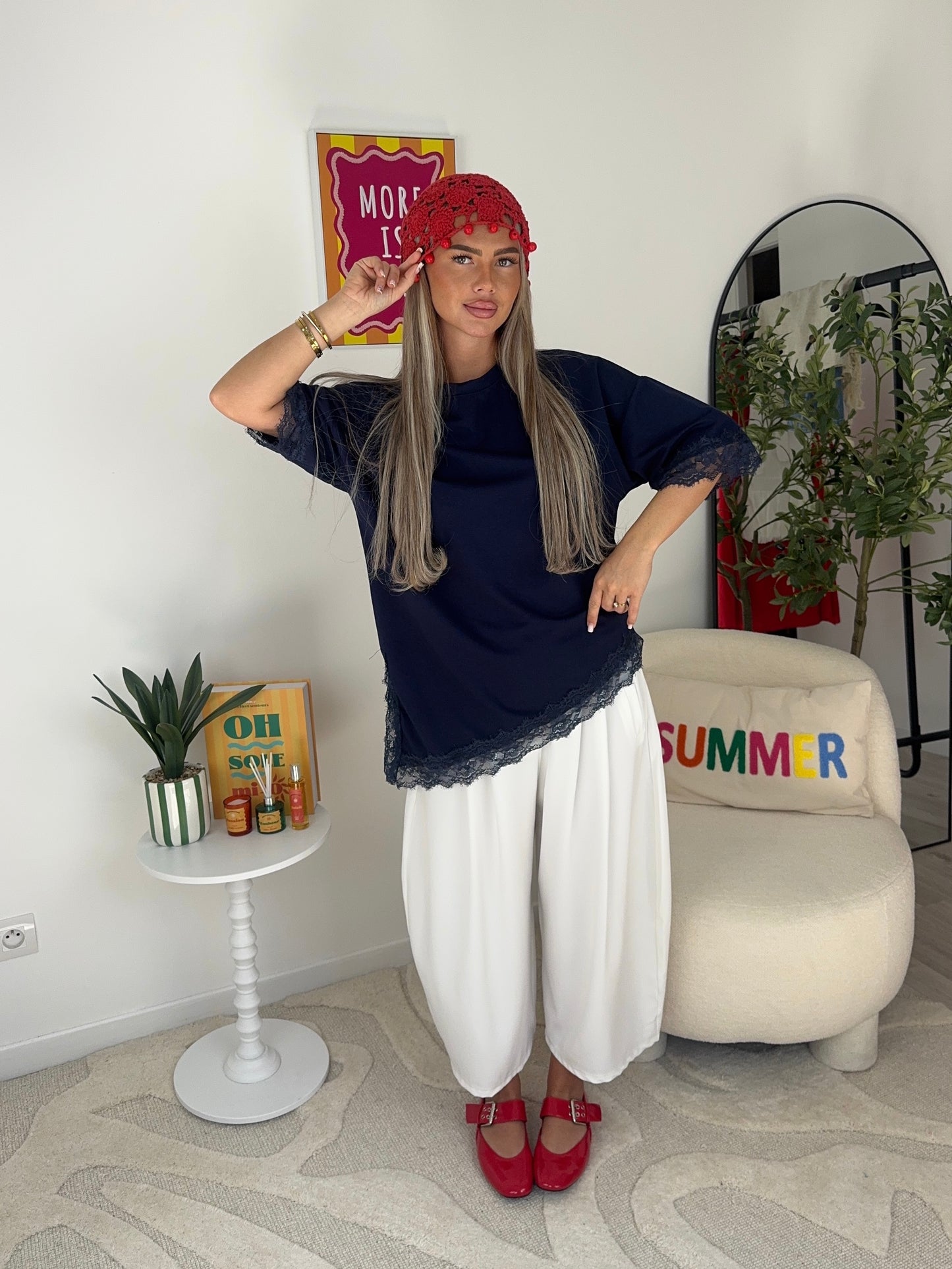 T-SHIRT LIA (rouge/bleu/blanc) ￼
