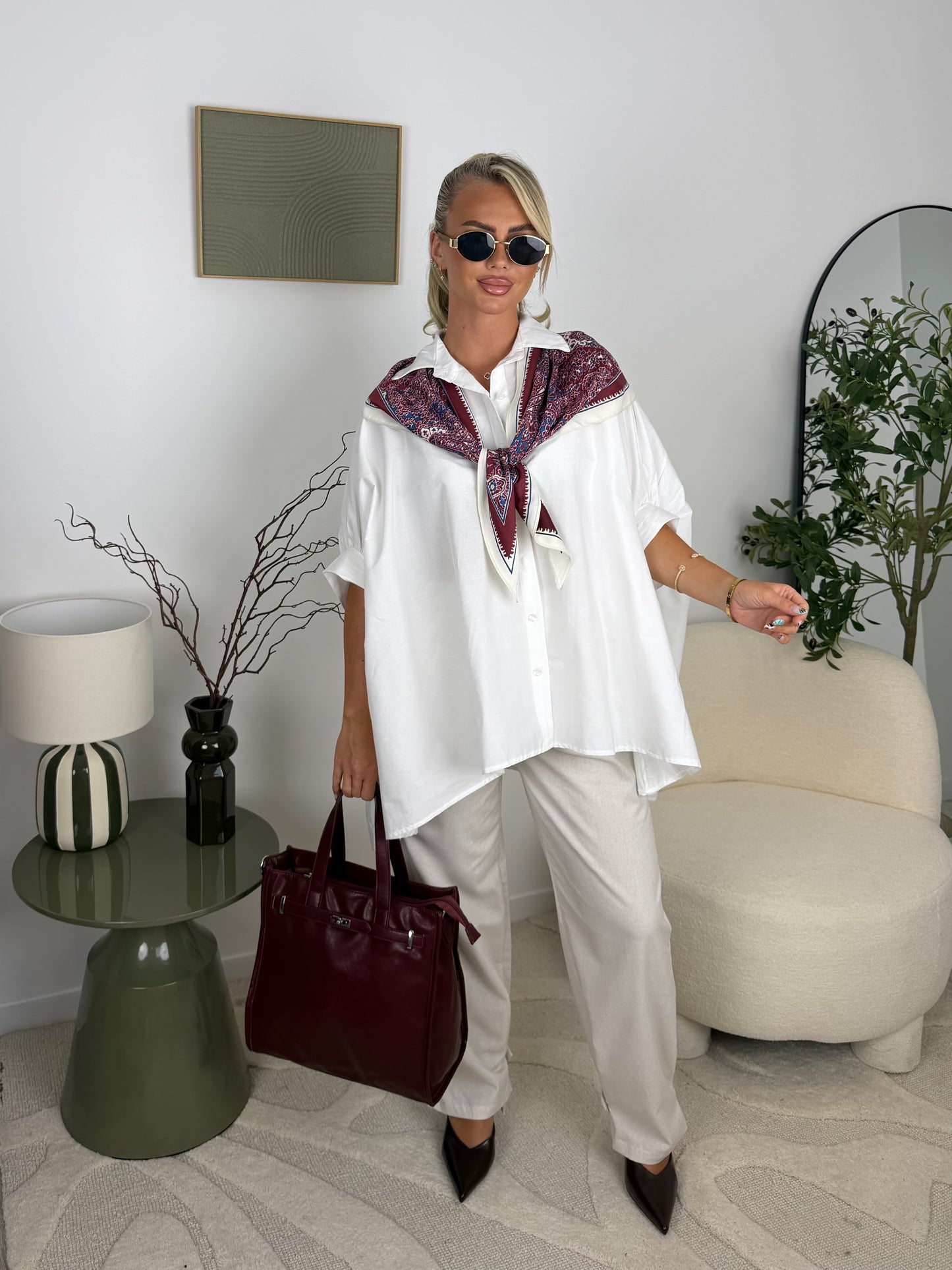 CHEMISE EVA (blanc/rouge)