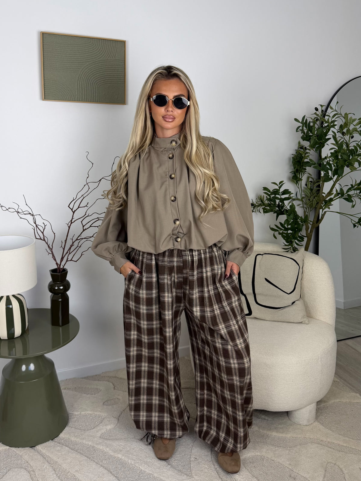 BLOUSE MÉGANE (beige/taupe/prune )